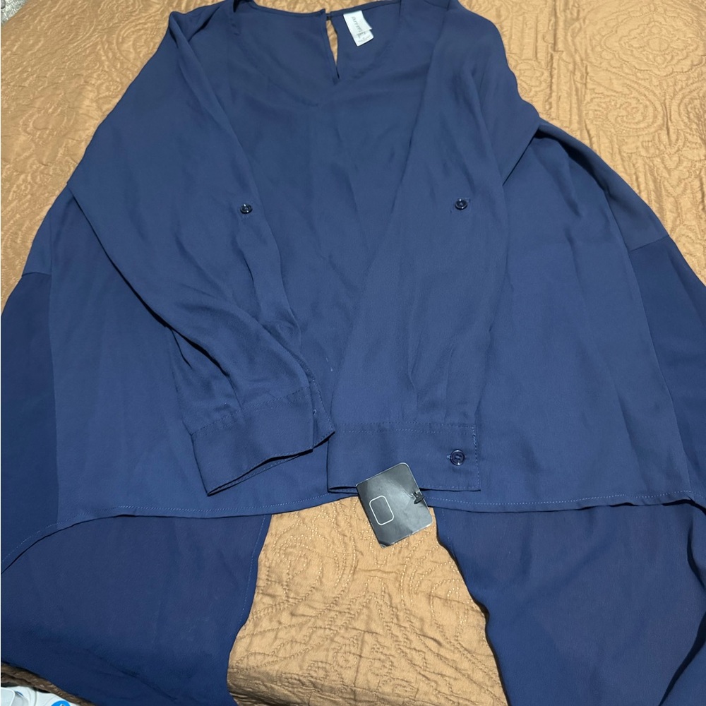 Pure Energy Navy Blue Blouse